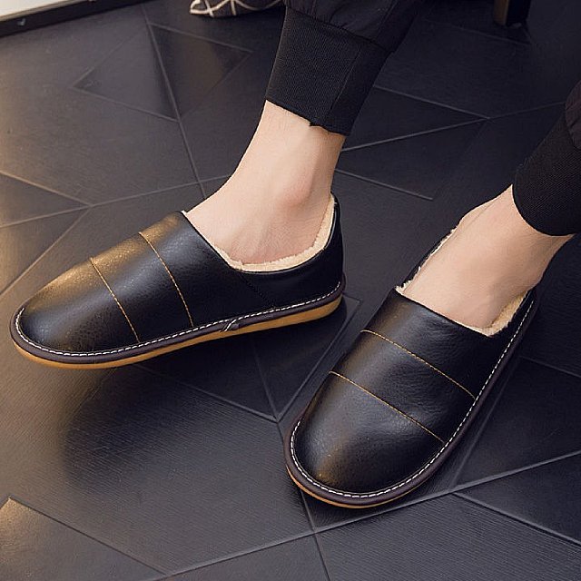 Women Interior Fur Slippers Waterproof Winter Shoes