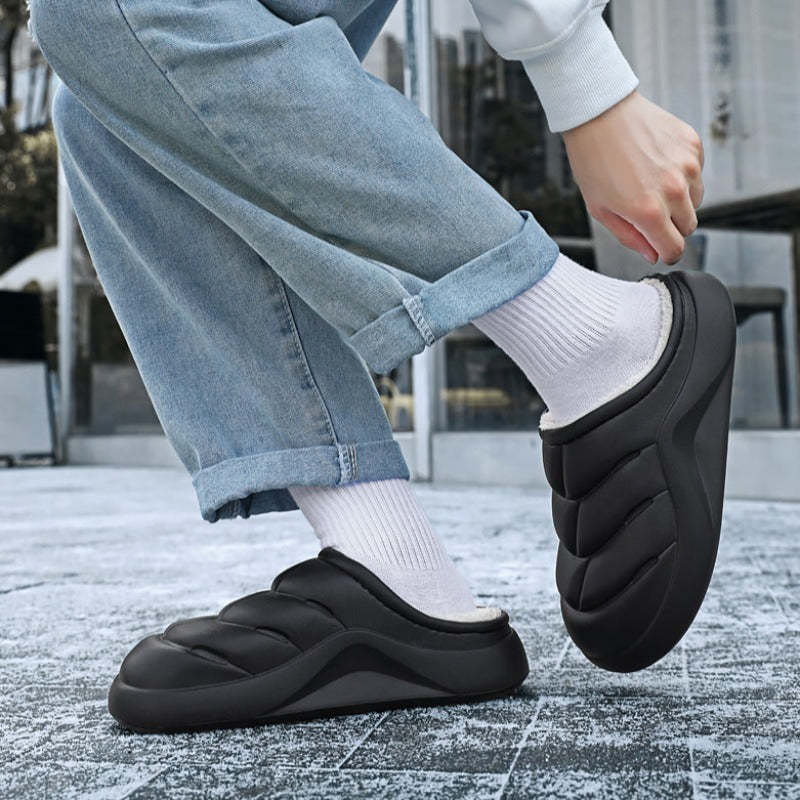 Women Waterproof Winter Slippers Plush Thick Sole