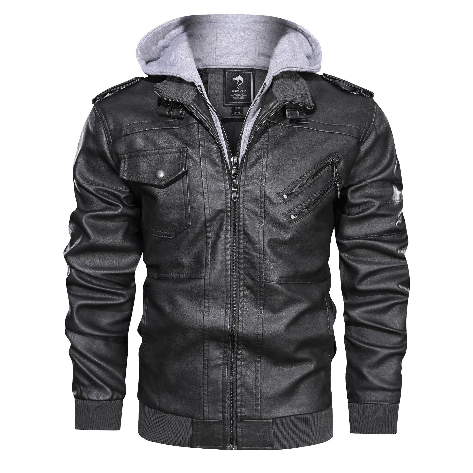 Leather Jacket With Hoodie