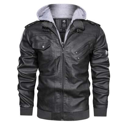 Leather Jacket With Hoodie