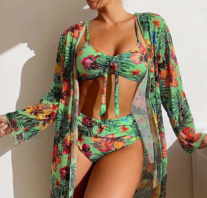 Stylish 3 Piece high waisted bikini