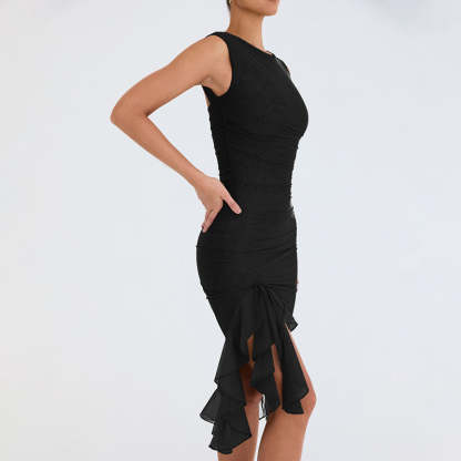 Ruffle Hem Cocktail Dress