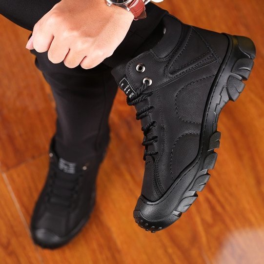 Men Orthopedic Snow Boots Plush Outdoor Ankle Winter Shoes