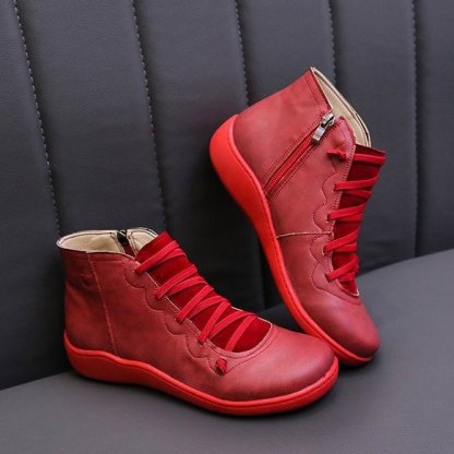 Women Leather Waterproof Orthopedic Vintage Boots