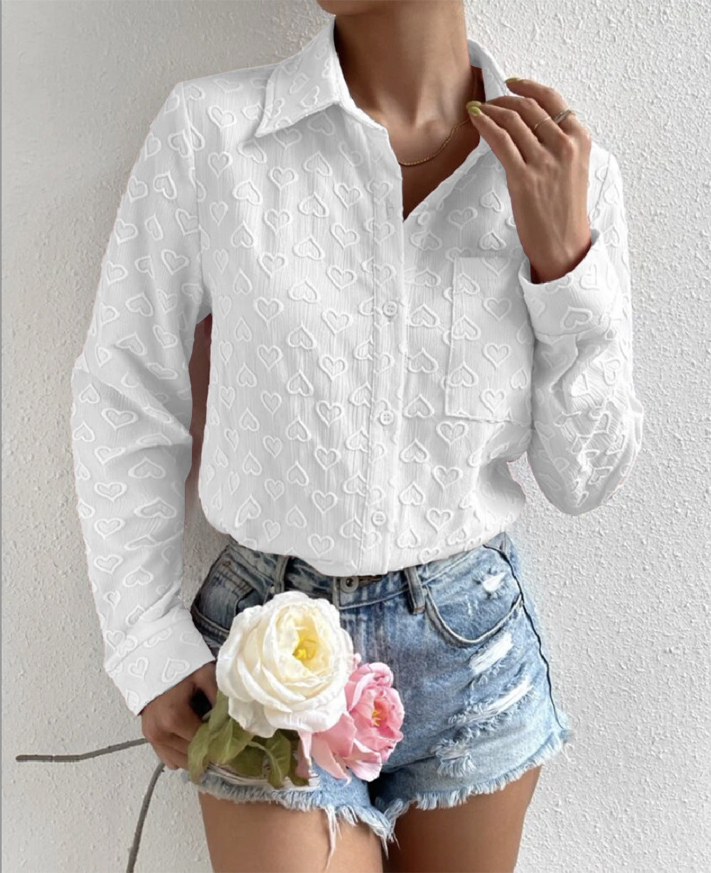 Jacquard Blouse Heart Design