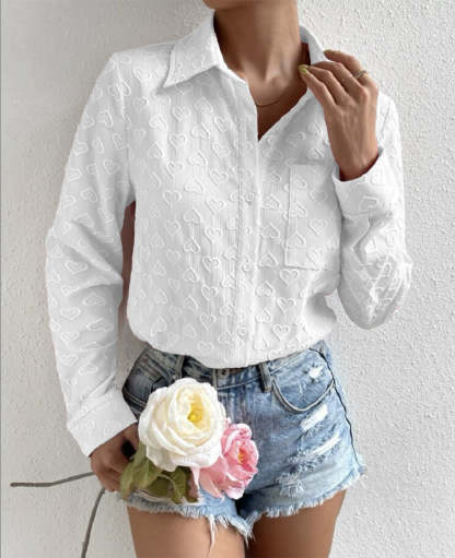 Jacquard Blouse Heart Design