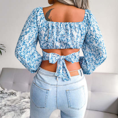 Milkmaiden Top With Floral Print