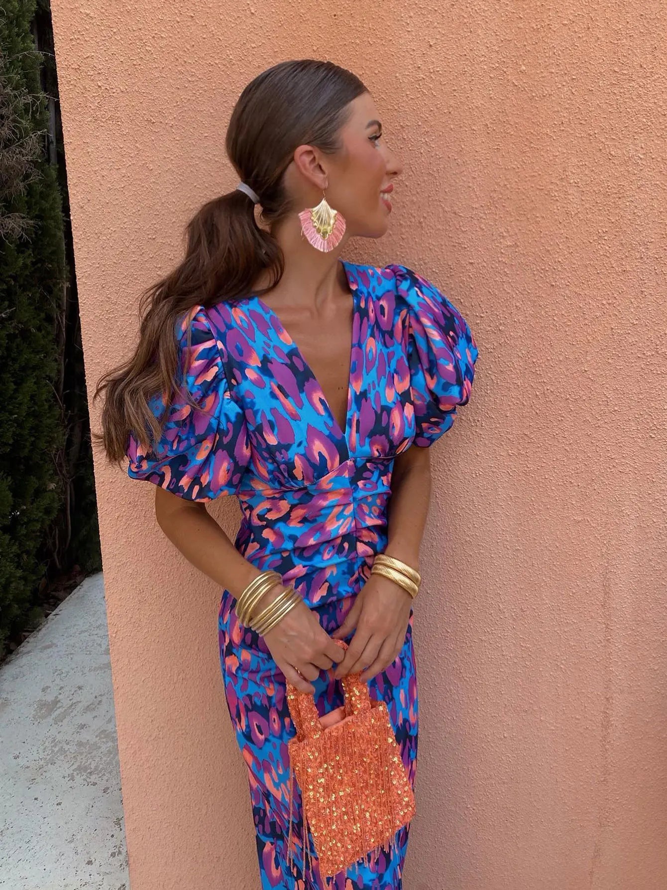 Puff Sleeve Maxi Dress