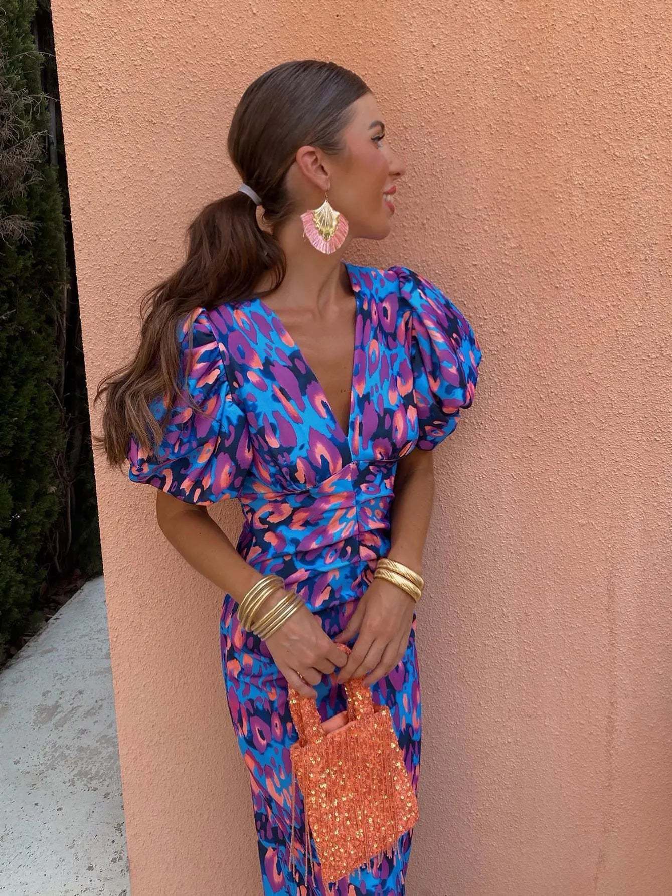 Puff Sleeve Maxi Dress