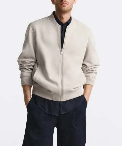  Men's Classic Zip-Up Bomber Jacket