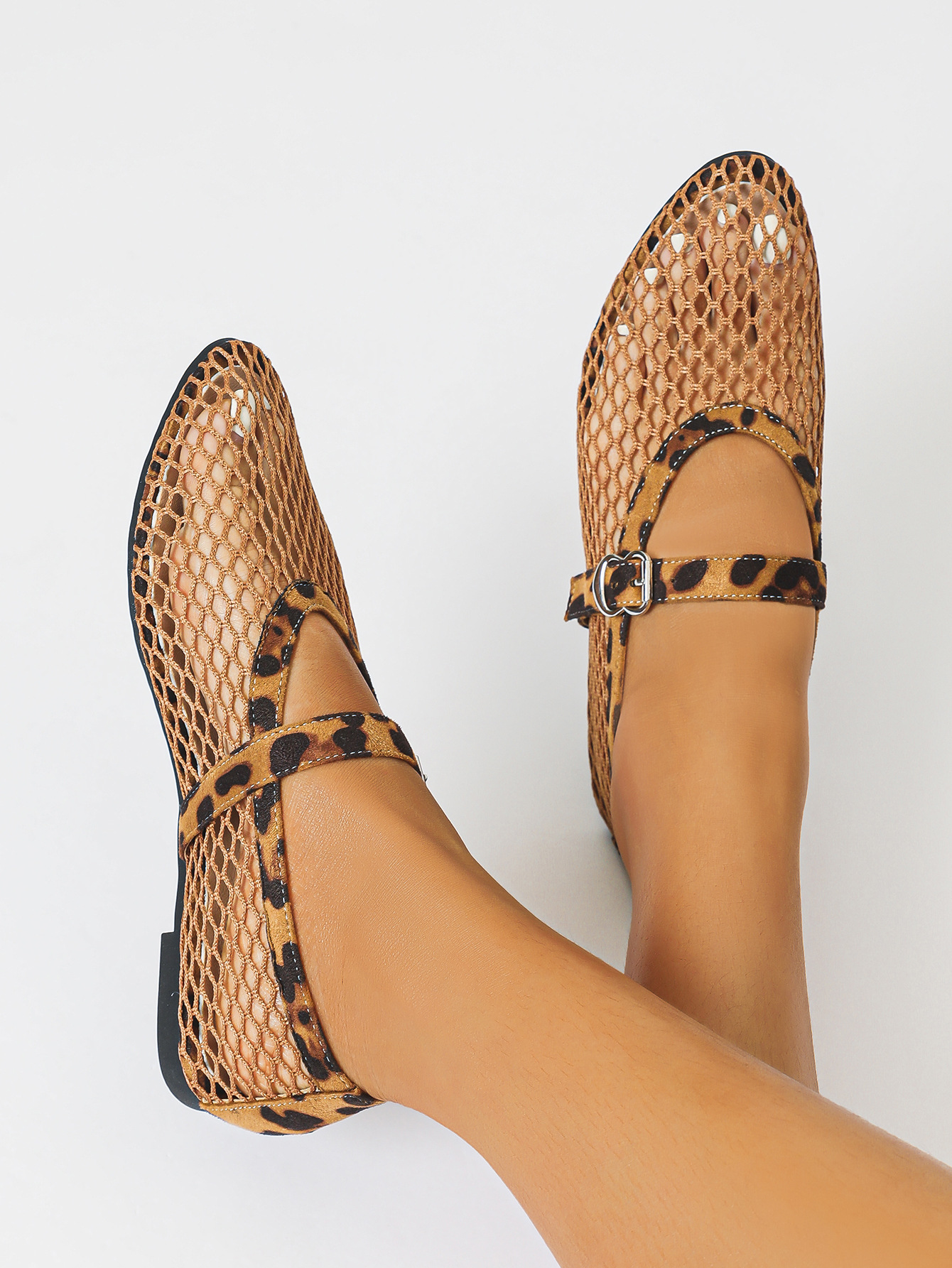 Women's Mesh Ballet Flats Comfy Mary Jane Shoes