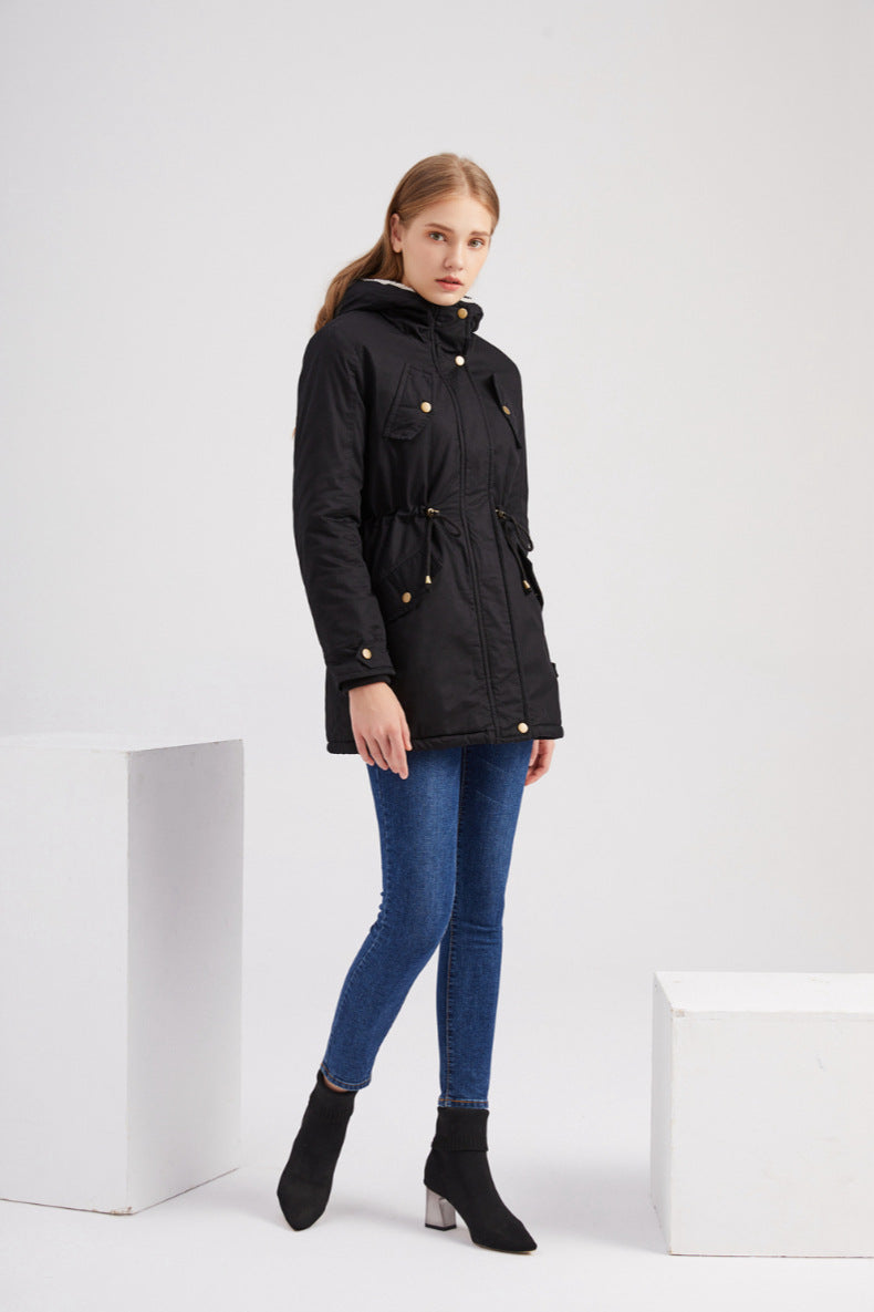 Casual Drawstring Hooded Jacket