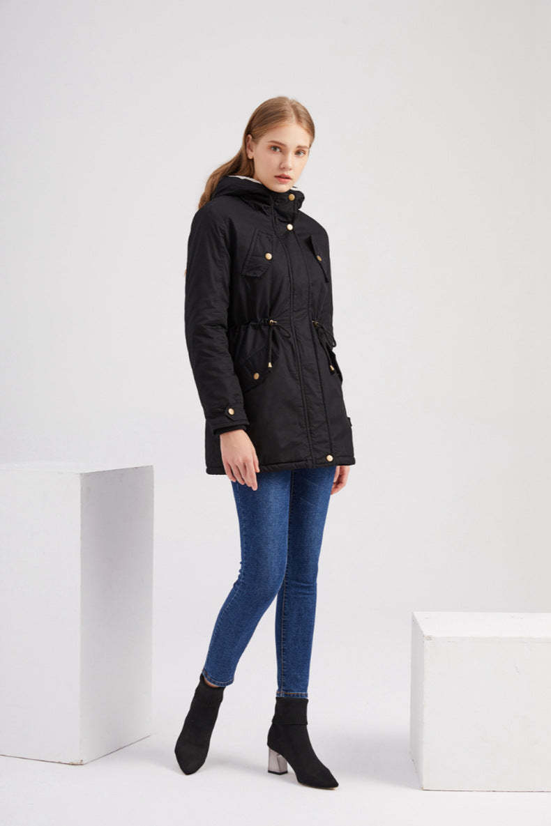 Casual Drawstring Hooded Jacket