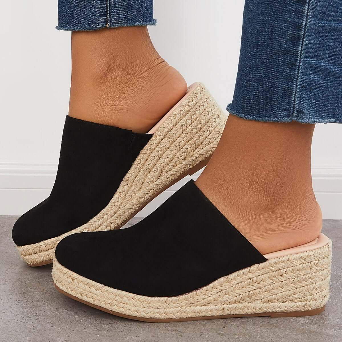 Women's Espadrilles Mule Wedges Platform Slip on Backless Sandals