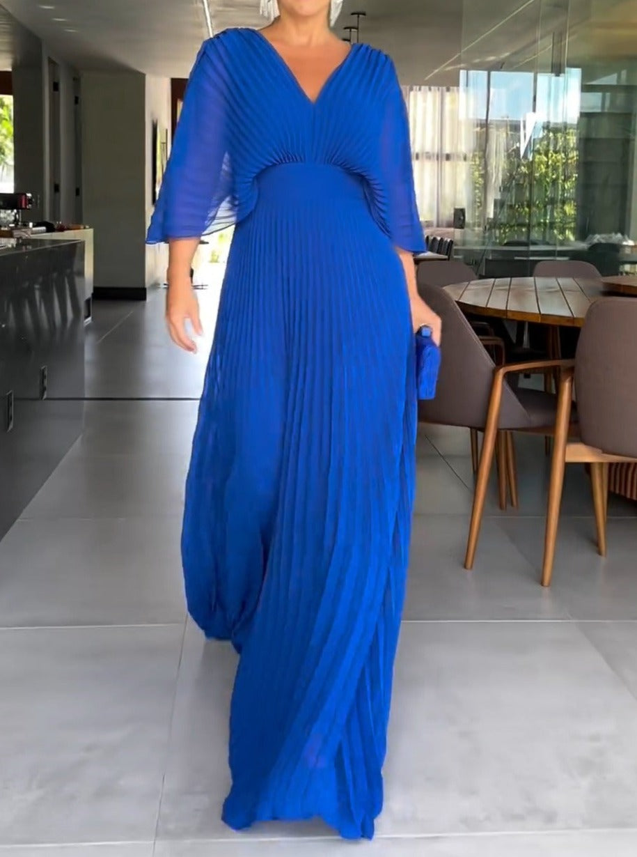  Ribbed Full-Length Dress