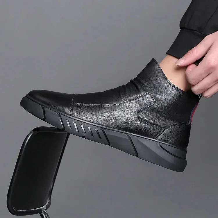 Italian Handmade Genuine Leather Zipper Boots