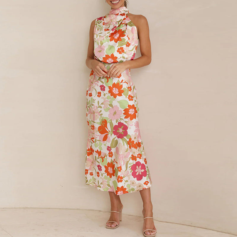 Floral Satin Dress