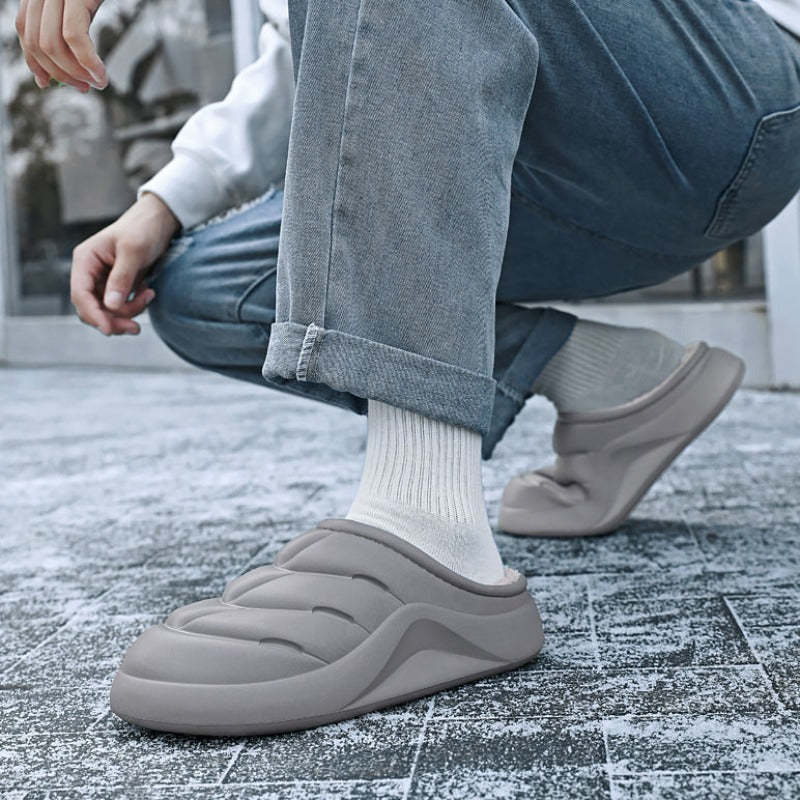 Women Waterproof Winter Slippers Plush Thick Sole
