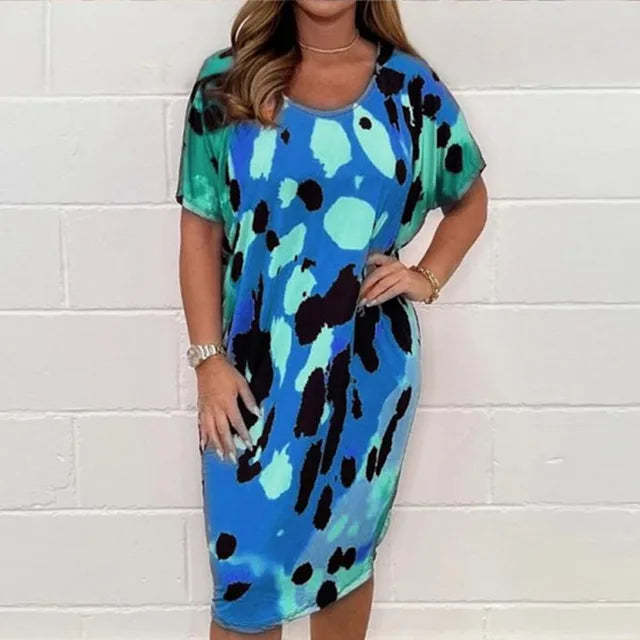 Leopard print loose casual dress