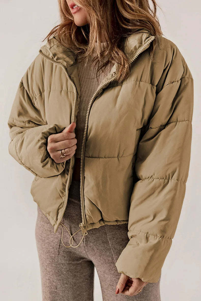 Puffer Jacket with Cinched Waist