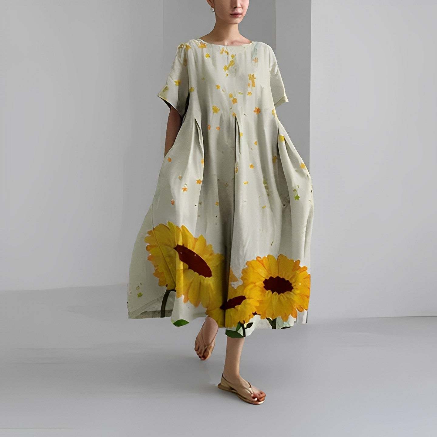 Floral Pattern Midi Dress