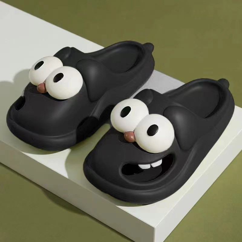 Cute Funny Big Eye Dog Soulmate Slipper