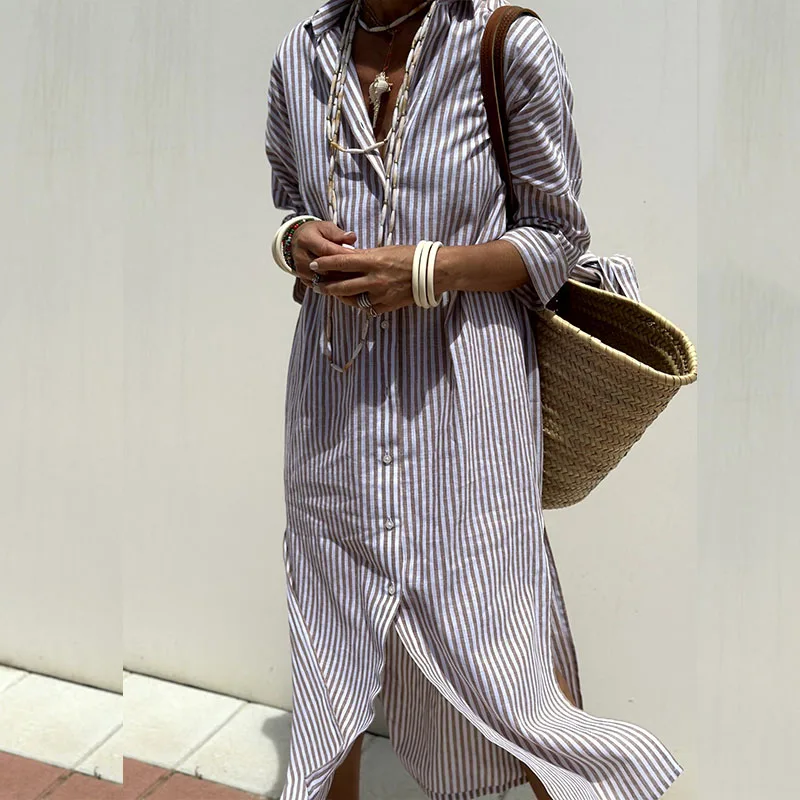 Striped Shirt Dress