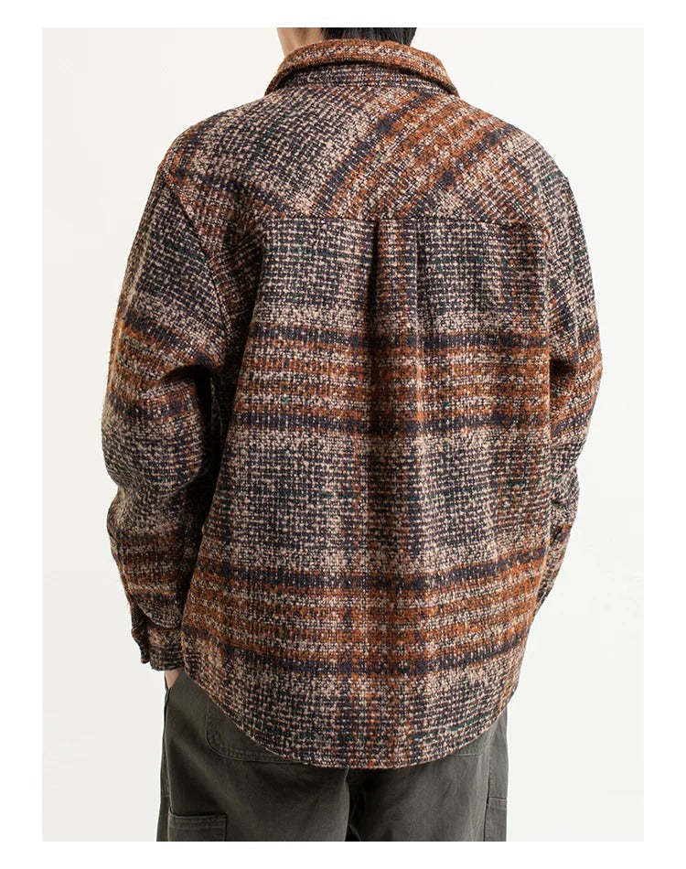Men's Textured Wool Blend Shirt Jacket