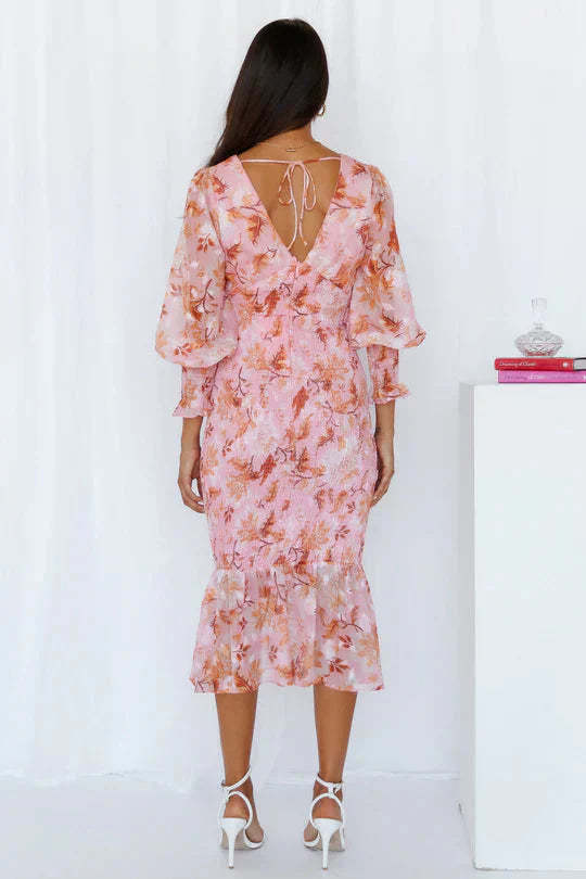 Chic Ruffled Floral Dress