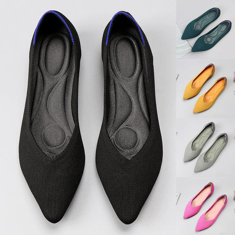 Pointed Wide Toe Box Ballet Flats for Bunions