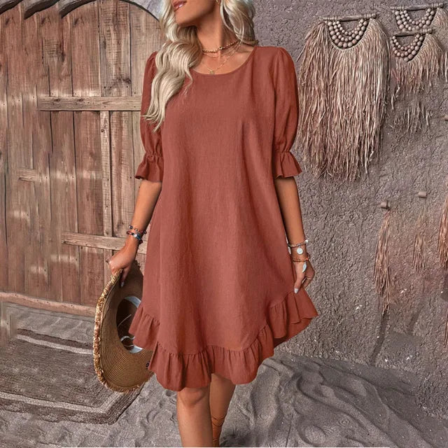  Ruffled Sleeve Summer Dress
