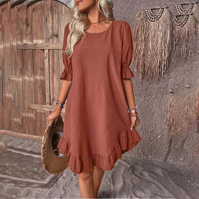 Ruffled Sleeve Summer Dress