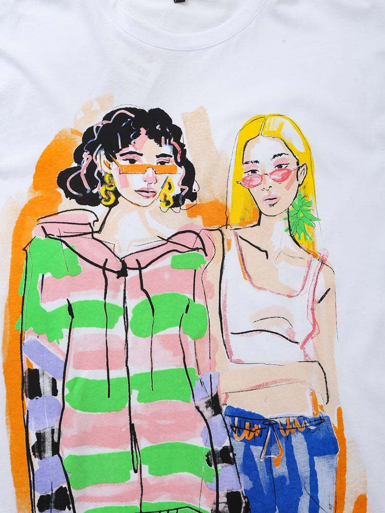 Artistic Sketch Print T-Shirt