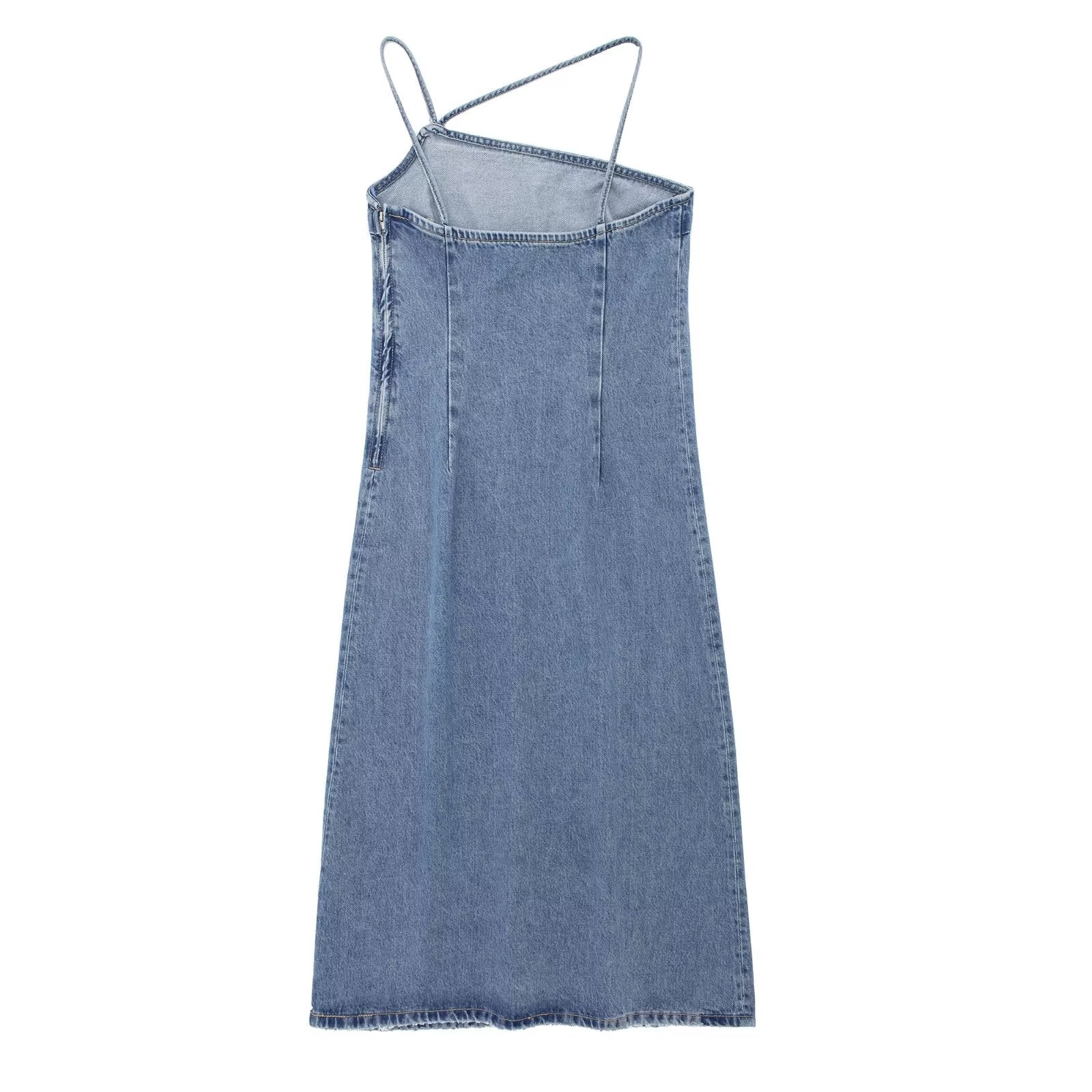  Asymmetrical Denim Dress