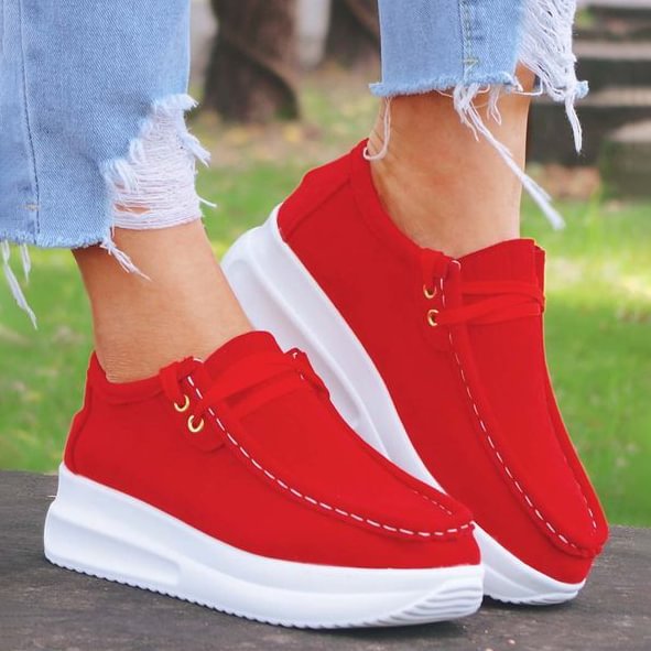 Women’s Fashionable And Comfortable Lace-Up Platform Casual Shoes