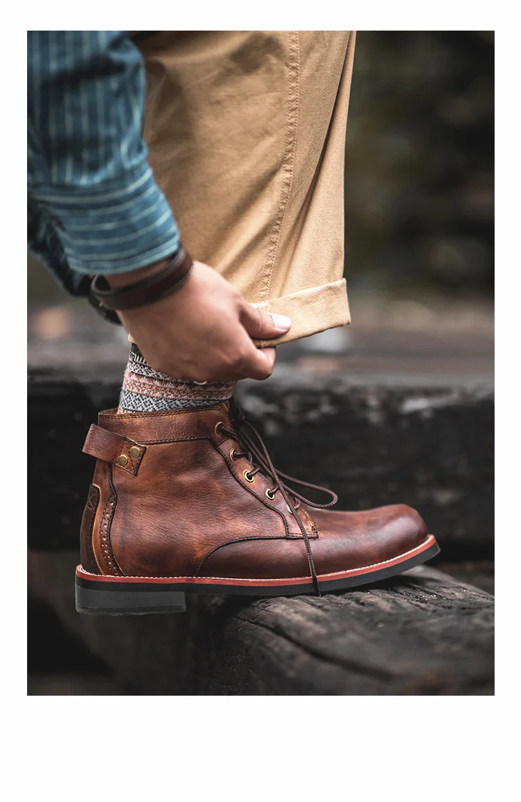 Mens Waterproof Non-slip Arch Support Vintage Casual Chukka Boots