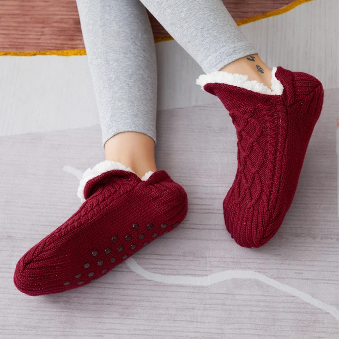 Thermal Socks Ultra Warm Non-Slip Yarn Fur Indoor Slipper Socks
