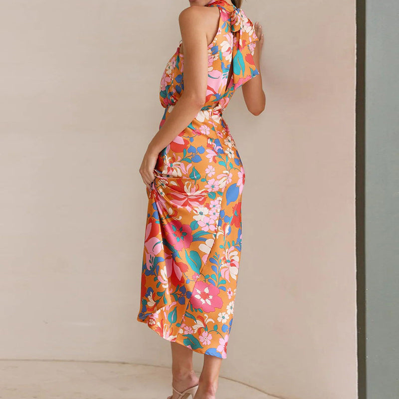 Floral Satin Dress