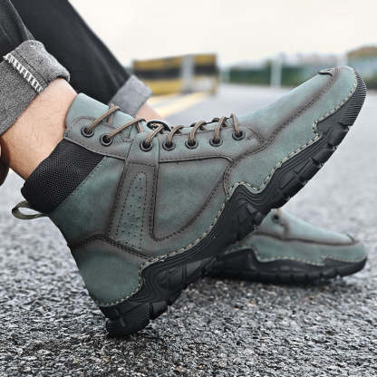 Men Casual Ankle Boots Leather Winter Orthopedic Shoes