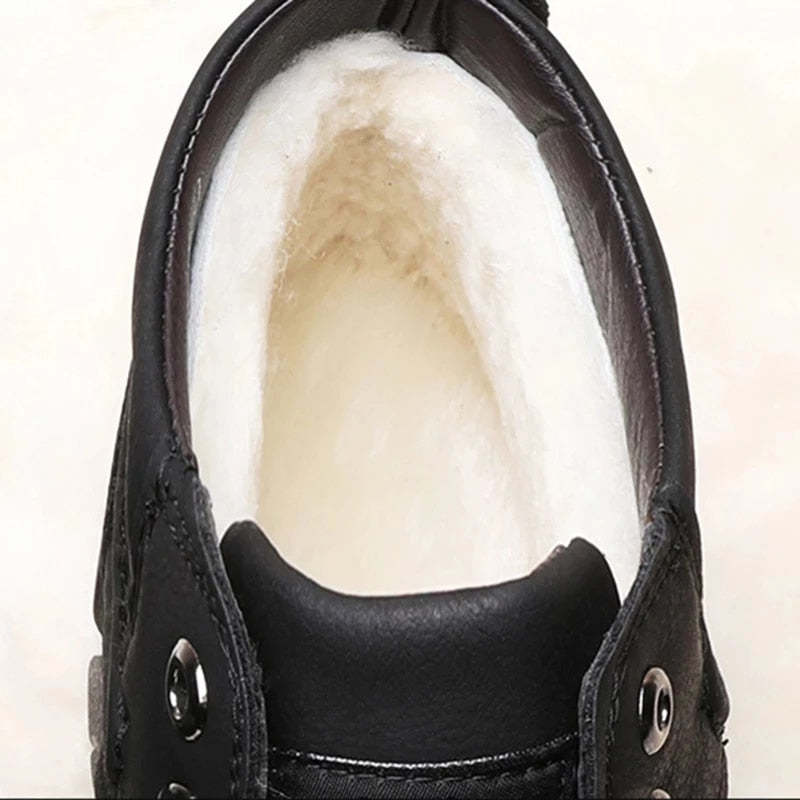 Men Orthopedic Snow Boots Plush Outdoor Ankle Winter Shoes