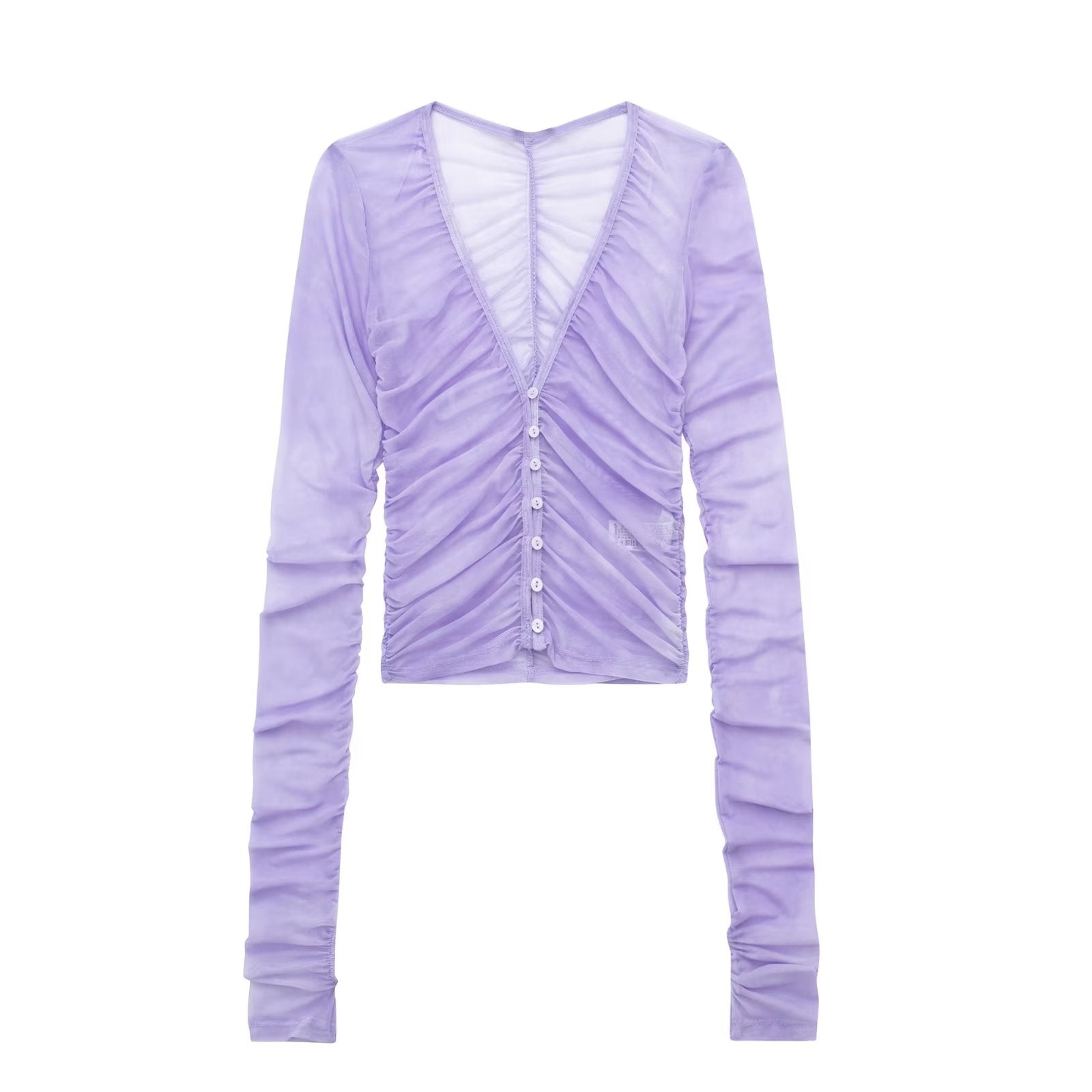 Ruched Button-Up Top