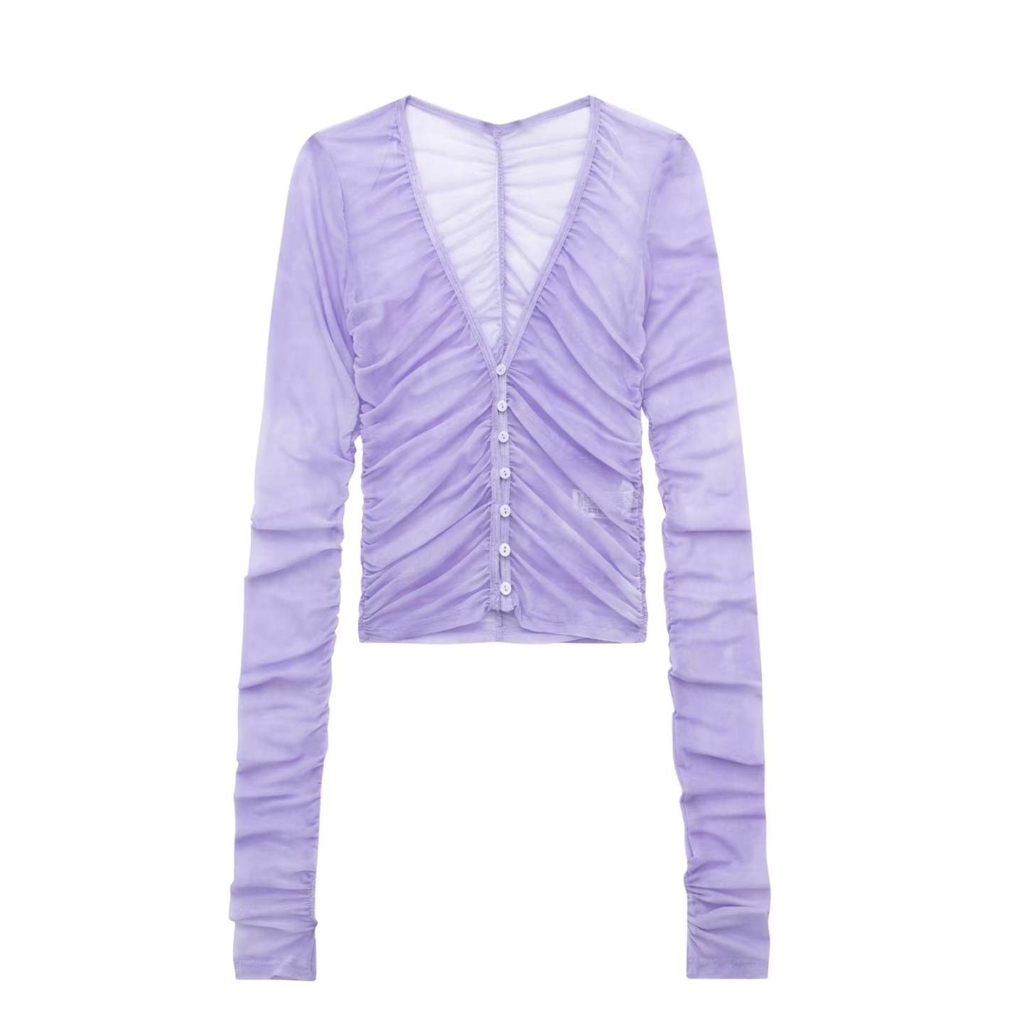 Ruched Button-Up Top