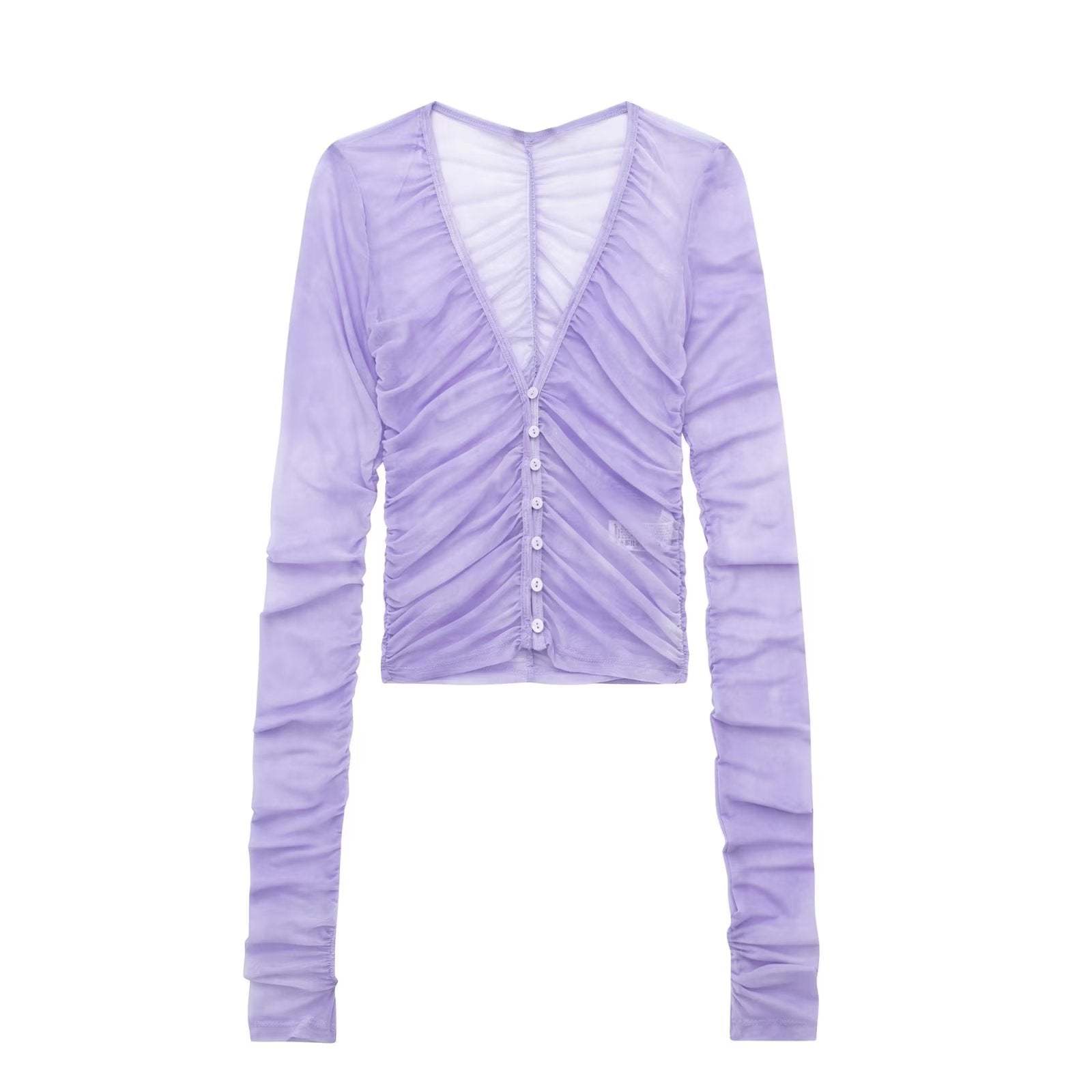 Ruched Button-Up Top