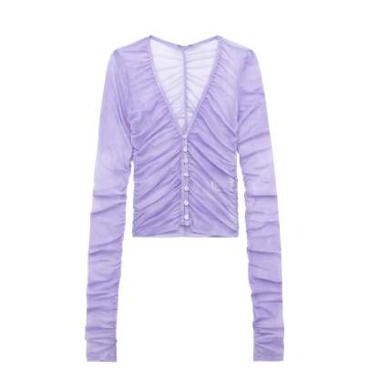Ruched Button-Up Top
