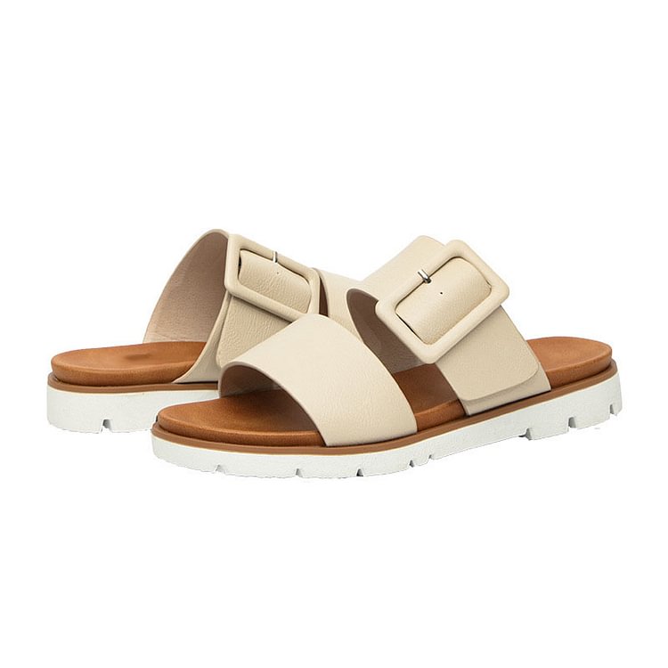 Women's Arch Support Slip On Two Strap Width Sandals