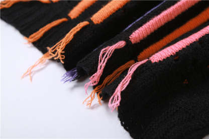 Knitted Mini Dress With Fringes