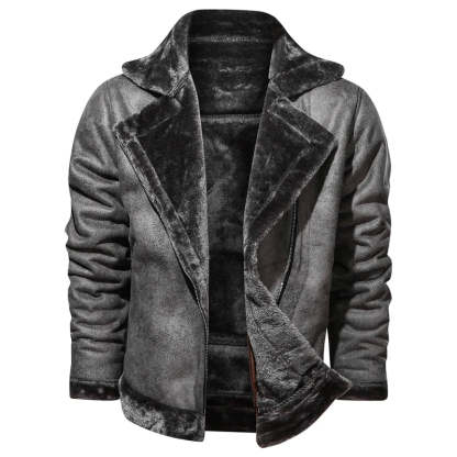 Leather Biker Jacket With Fleece Lining