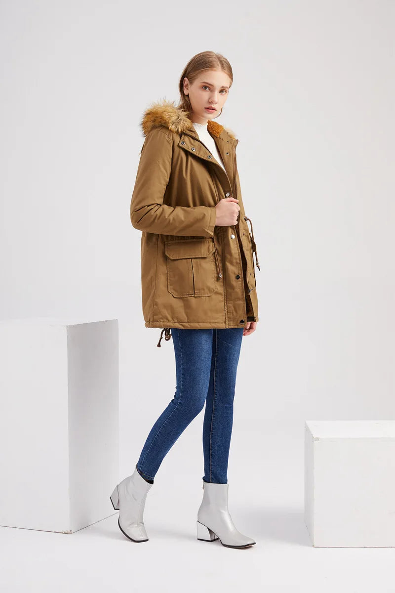 Faux Fur Hooded Winter Parka