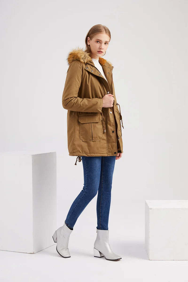 Faux Fur Hooded Winter Parka