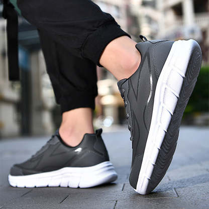 Men's Black Leather Comfort Sneakers